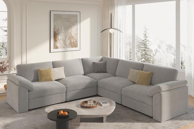EASE MOOSE Oversized Sectional Modular Sofa, L Shape Sectional Couch Wide Deep by EASEMOOSE