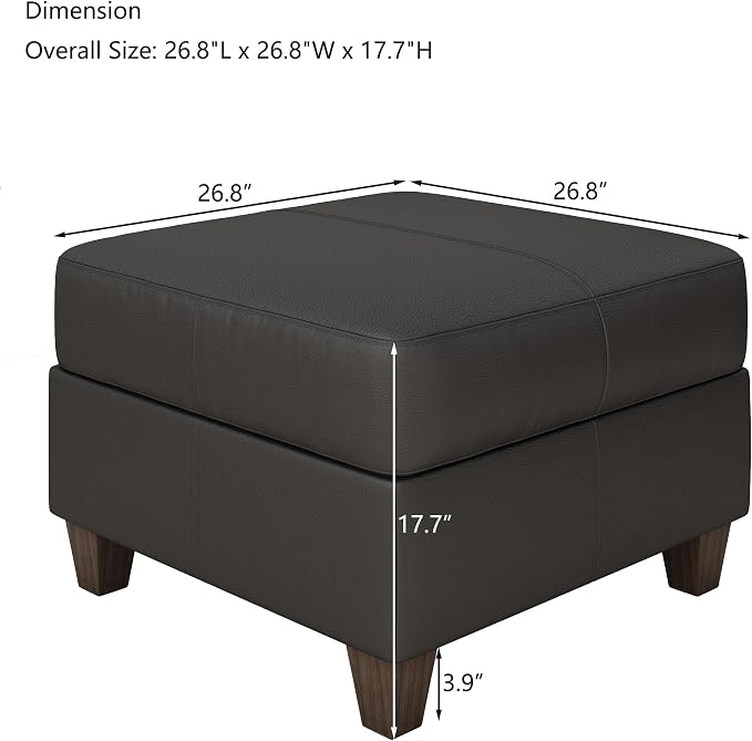 EASE MOOSE Faux Leather Square Ottoman Module - Image 2