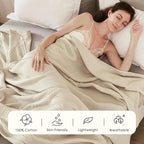 EMME Muslin Blankets for Adults Throw Blanket for Couch Breathable Gauze Soft - Image 2