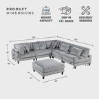 Lexicon 120 Inch Modular Sectional Sofa - Image 2