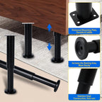 4 Pcs Adjustable Height Bed Support Furniture Legs - Image 5