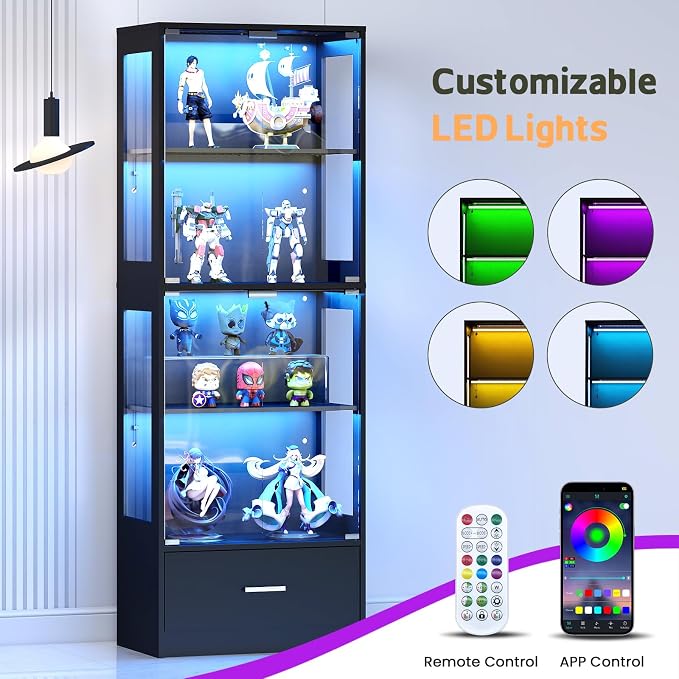 Lamtor Display Cabinet with Glass Doors - Image 3