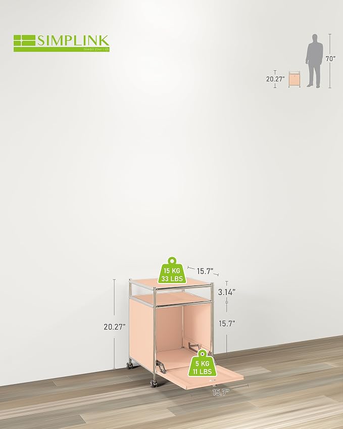 Matte Storage Cart with Flap Door, Large Capacity Storage Cart with Detachable - Image 2