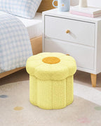 B FSOBEIIALEO Storage Ottoman Foldable, Sunflower Shaped Small Footrest - Image 2