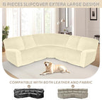 Arfntevss Sectional Recliner Couch Covers Velvet Corner Sectional Sofa Cover - Image 3