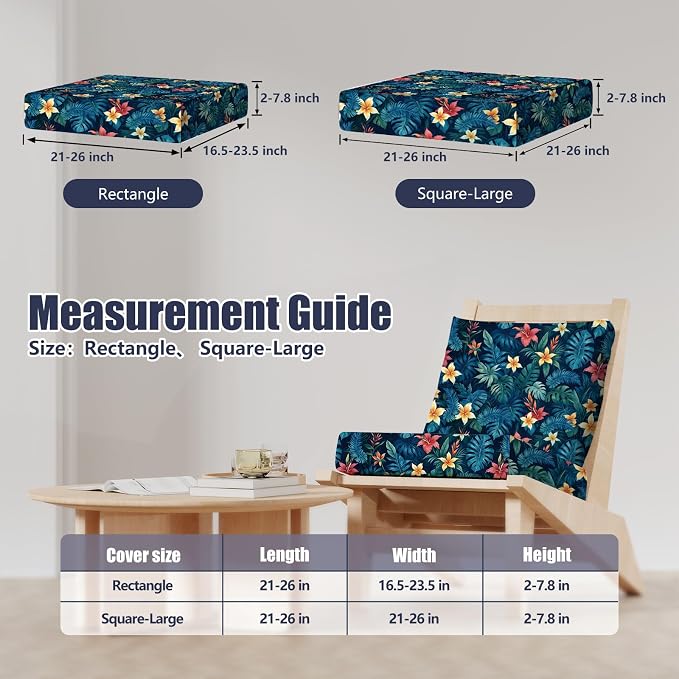 8Pcs Stretch Patio Cushion Covers, Outdoor Couch & Sofa Replacements Slipcovers - Image 2