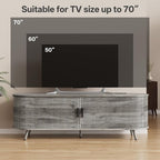 63 inch TV Stand with Power Outlet, Fluted Entertainment Center - Image 6