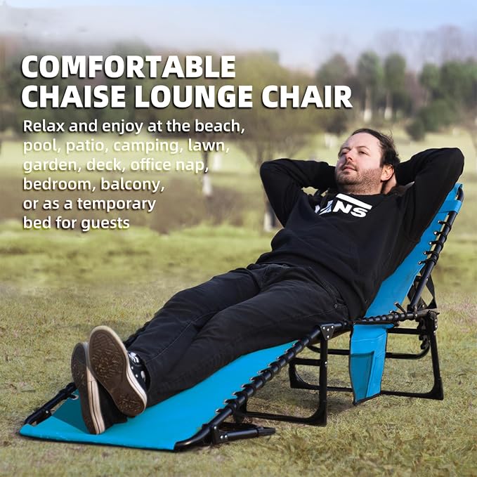 Folding Chaise Lounge Chair Bed Set of 2 - Image 7