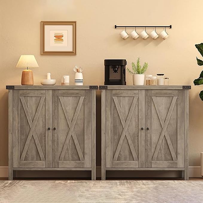 GarveeHome Small Storage Cabinet, Farmhouse Sideboard Buffet Cabinet by GarveeHome