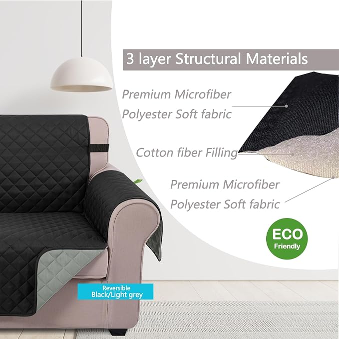 U-NICE HOME Reversible Oversized 28''Chair Covers, Pet Friendly, Elastic Straps - Image 5