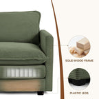 ROWHY Single Armchair with Ottoman, Modern Corduroy Cloud Couch with - Image 4