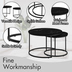 Homy Casa 27.6inch Round Coffee Table Set of 2, Modern Nesting Coffee Tables - Image 5