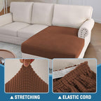 H.VERSAILTEX Sectional Couch Covers 1 Piece Chaise Slipcover L Shape Separate - Image 6