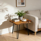 Live Edge Side Table, Solid Wood End Table by Unknown