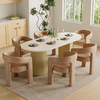 BESTANO Set of 6 Modern Velvet Fabric Upholstered Dining Chairs - Image 3