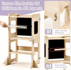 labebe Toddler Standing Tower for 12M+, Montessori Foldable Learning Standing - Image 6