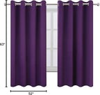 Blackout Curtains 52 x 63 inch/Purple Curtains Set of 2 Panels/Thermal - Image 10