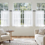 MIULEE 4 Panels White Short Sheer Curtains 24 Inch Length 42 x 24 Inches | - Image 2