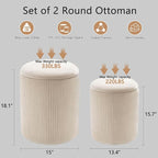 CAROLMADE Set of 2 Round Ottoman - Image 2
