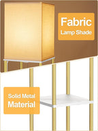Floor Lamp with Shelves, Modern Corner Display Standing Column Shelf Lamp - Image 2