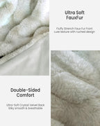 Ultra Soft Cozy Faux Fur Throw Blanket, Fuzzy Plush Thick Bubble Blanket - Image 4