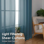 2 Pieces Dusty Blue Sheer Curtains 84 inches Long-Lightweight Soft Window - Image 5
