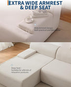 PeakPursuit Oversized 108" Corduroy Cloud Sectional, Left-Facing Chaise - Image 6