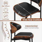 REONEY Dining Chairs Set of 2, Mid-Century Modern Upholstered PU Leather Chairs - Image 6