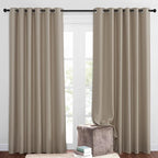 NICETOWN 50% Blackout Taupe Sliding Glass Curtains 2 Panels Set by NICETOWN