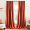 MIULEE Fall Burnt Orange Back Tab Blackout Curtains 52"x120" Length 2 Panel | by MIULEE
