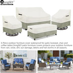 Patio Furniture Covers 4 Piece Set, 600d Heavy Duty Outdoor Furniture Covers - Image 3