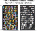 Shot Glass Storage Display Case Large Solid Wood Cabinet Rack Holder Wall - Image 4