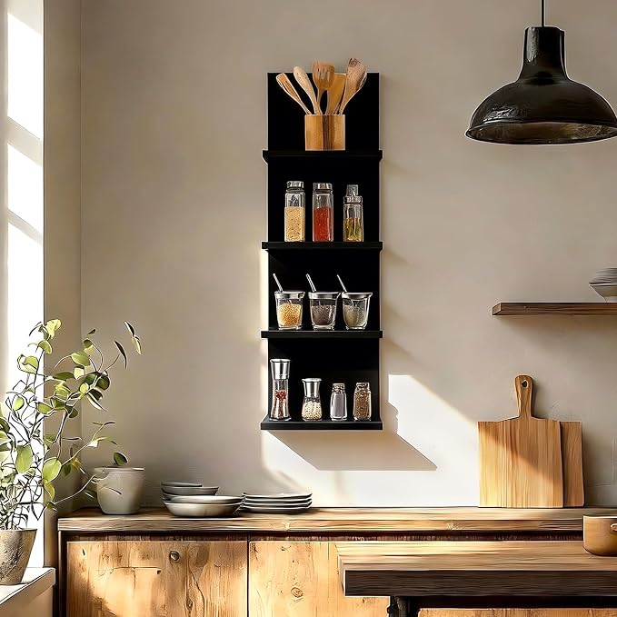 Homaterial Wall Shelves 4 Tier, Simple Vertical Corner Shelf - Image 4