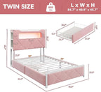 Twin Upholstered LED Bed Frame - Image 2