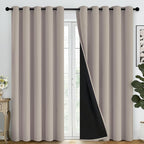 SimpleHome Natural 100% Blackout Curtains Room Darkening Living Room 84L | by SimpleHome