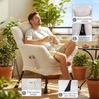 Lazy Chair for Living Room, Large Beige Accent Chair - Image 2