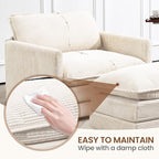 ROWHY Single Armchair with Ottoman, Modern Corduroy Cloud Couch with - Image 5