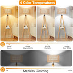 OUTON Boho Rattan Tripod Floor Lamp - Image 2
