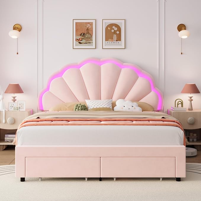 HIFIT Queen Upholstered Smart LED Bed Frame - Image 9