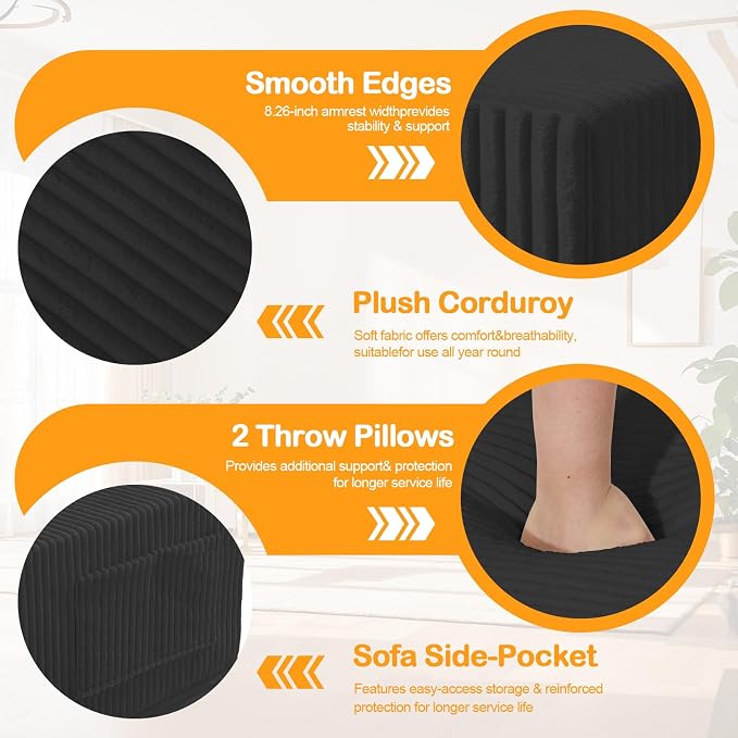 Erament 3 Seater Boneless Couch Sofa Bed, Compression Convertible Futon Floor - Image 4