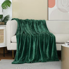 Forest Green Fleece Plush Throw Blanket 90"x90"for Couch Fuzzy Cozy Flannel | - Image 2