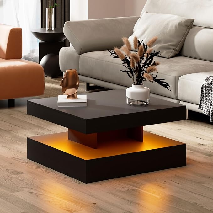 HedoAjim Black LED Coffee Table by HedoAjim