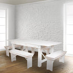 Flash Furniture HERCULES Series 40" x 12" Antique Rustic White Solid Pine - Image 2