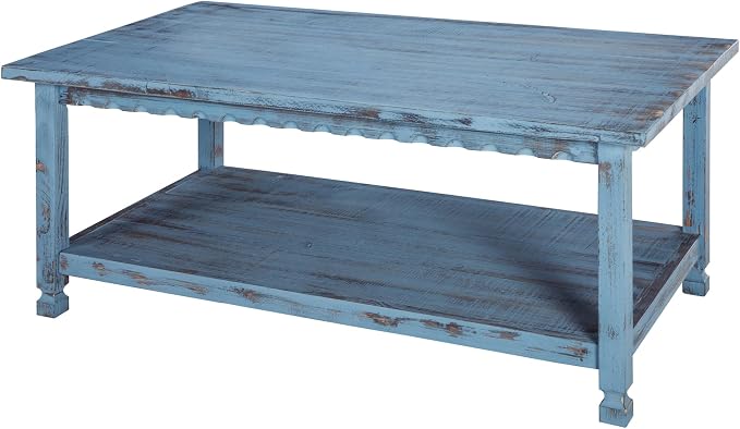 Rustic Rectangular Coffee Table, 42 in. W x 24 in. D x 18 in. H, Living Room - Image 7