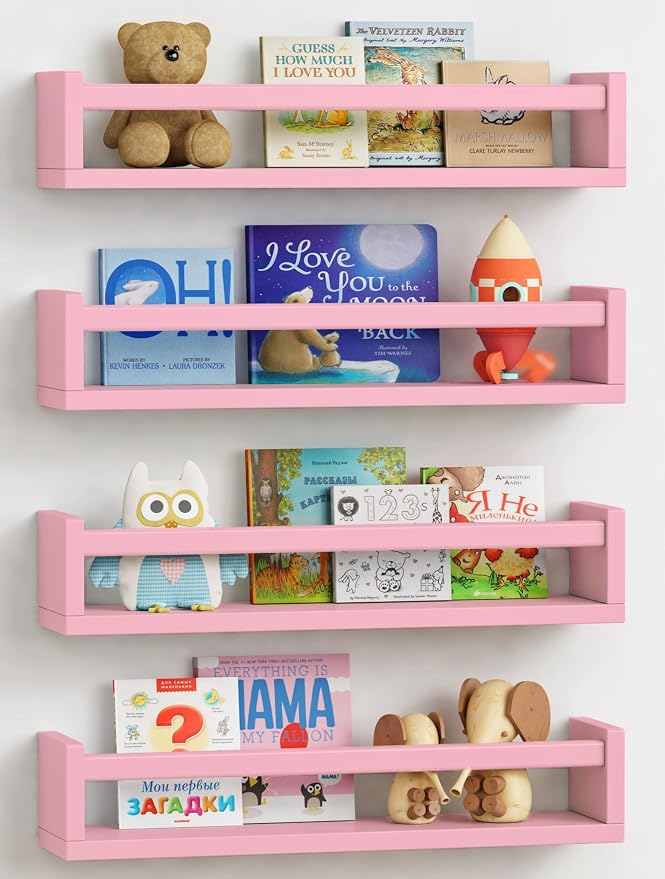 Forbena Pink Nursery Floating Shelves by Forbena
