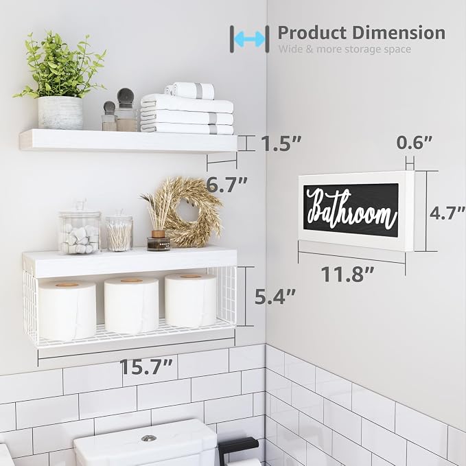 QEEIG ‎Bathroom Shelves Over Toilet - Image 3