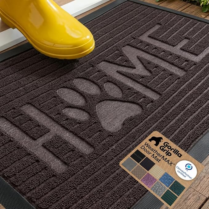 GORILLA GRIP 100% Waterproof All-Season WeatherMAX Doormat 35x23, US Designed by Unknown