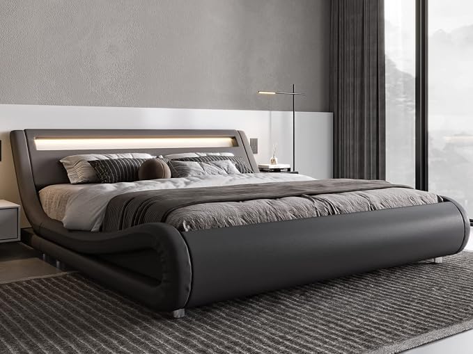 Allewie Queen Size LED Platform Bed Frame - Image 3