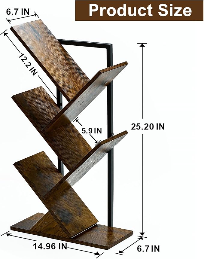 5 Tier Tree Bookshelf Floating Book Shelves - Image 2