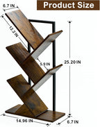 5 Tier Tree Bookshelf Floating Book Shelves - Image 2